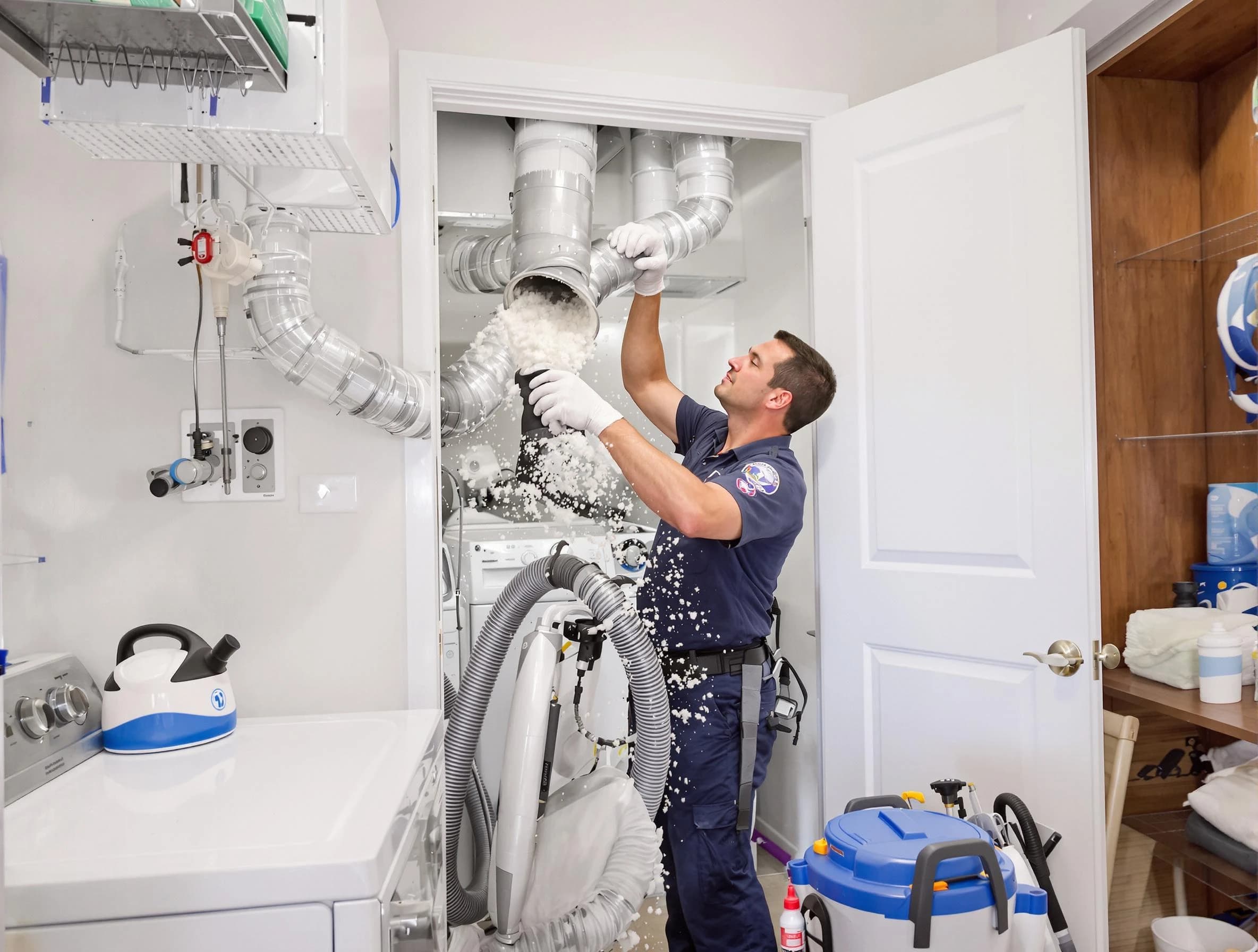 Spring Hill Dryer Vent Cleaning technician delivering thorough residential dryer vent cleaning service in Spring Hill