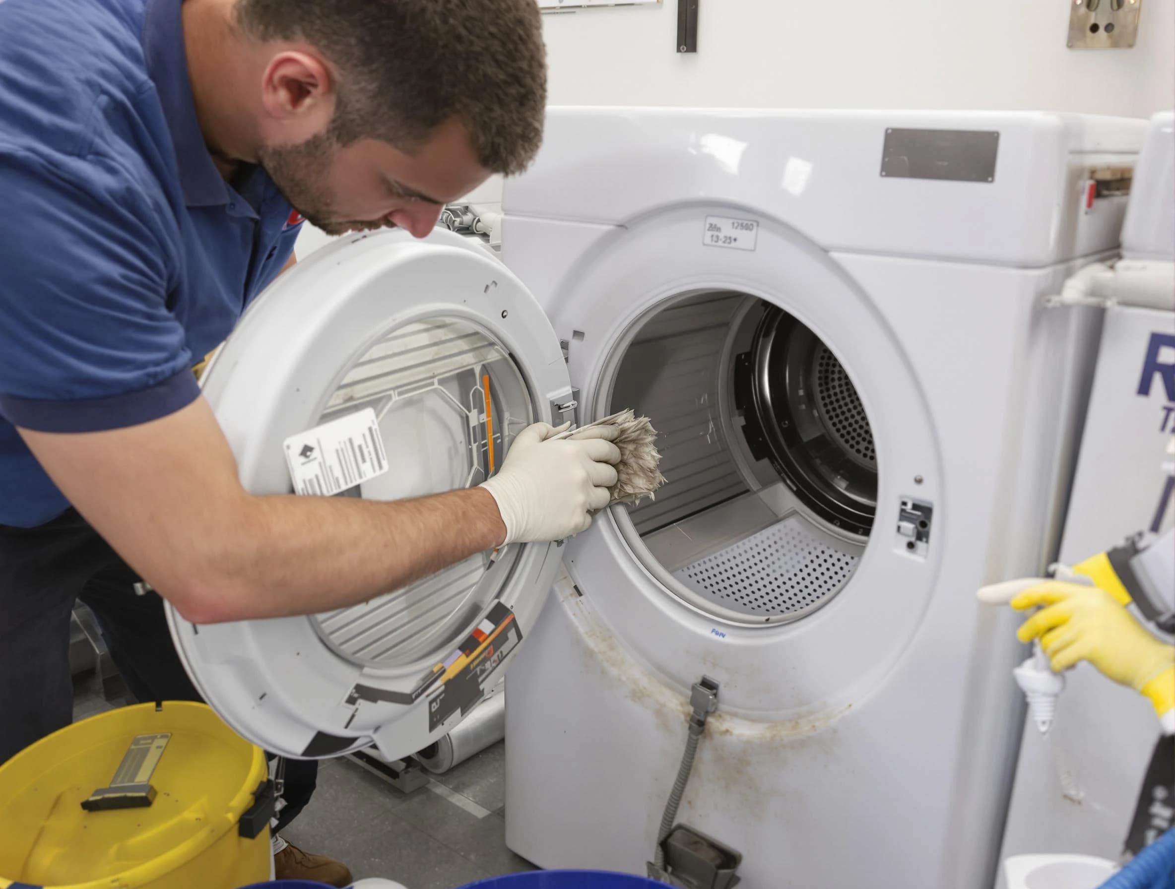 Spring Hill Dryer Vent Cleaning specialist performing detailed lint trap cleaning service in Spring Hill