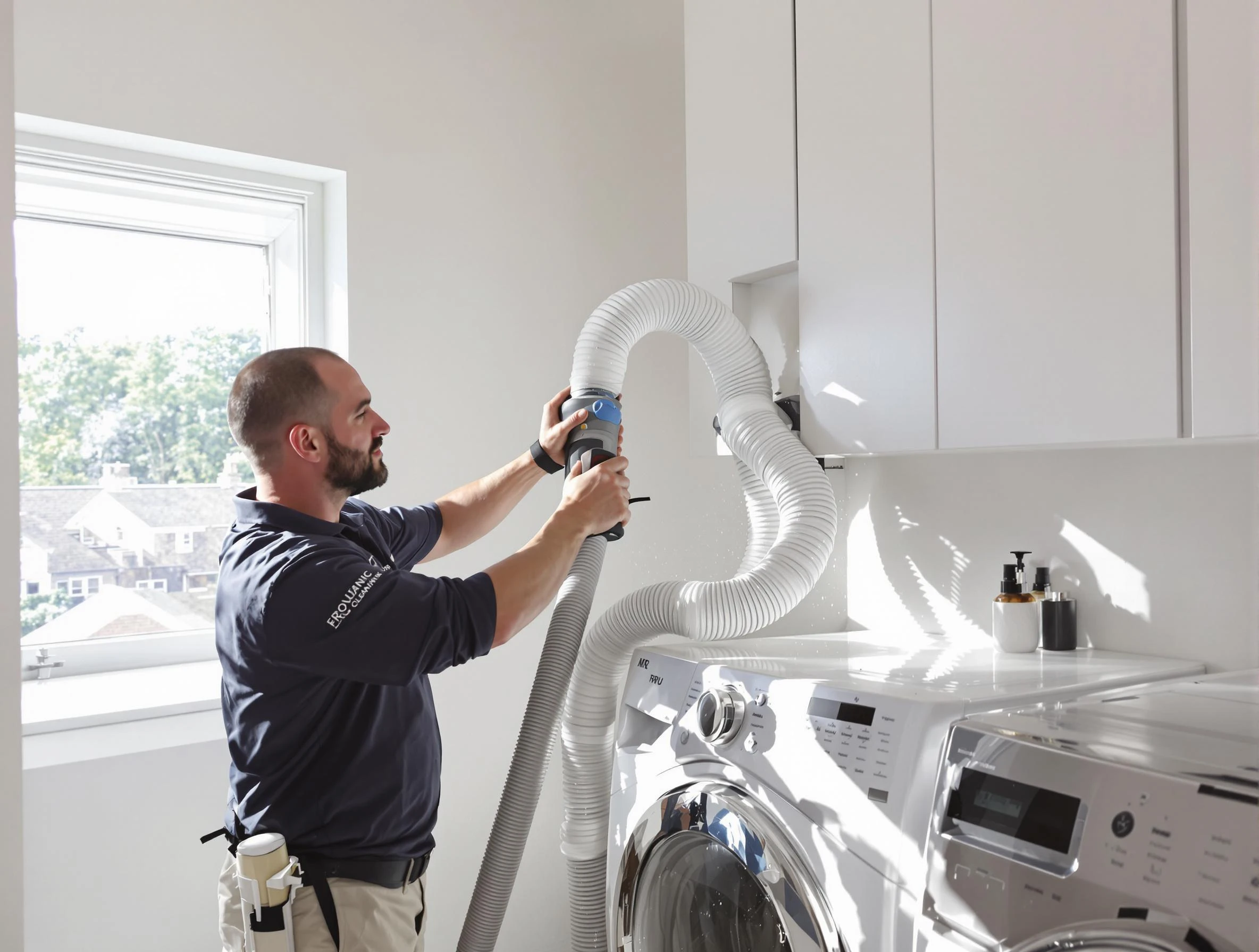 Certified Spring Hill Dryer Vent Cleaning technician performing dryer vent cleaning in Spring Hill