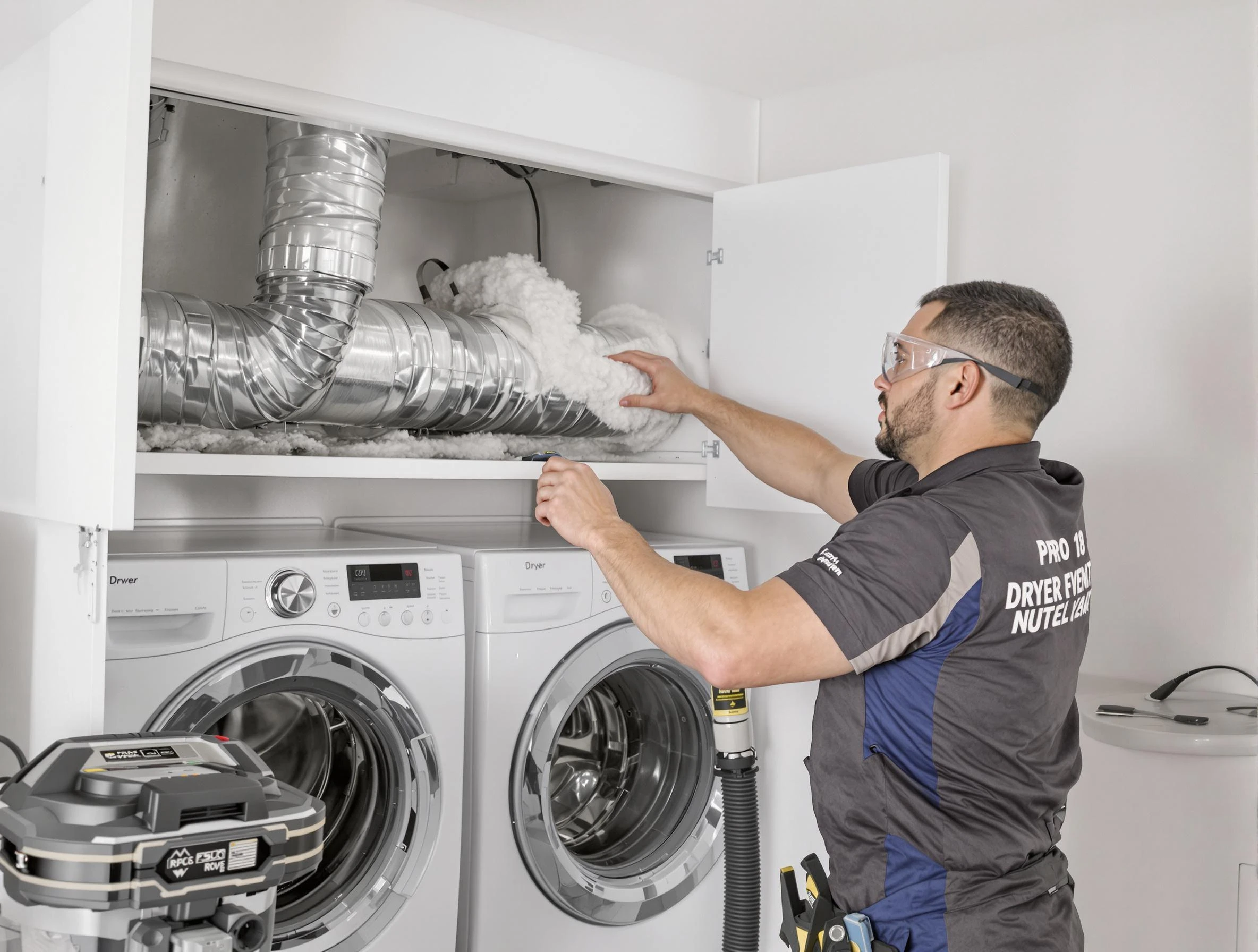 Spring Hill Dryer Vent Cleaning certified technician performing specialized gas dryer vent cleaning in Spring Hill